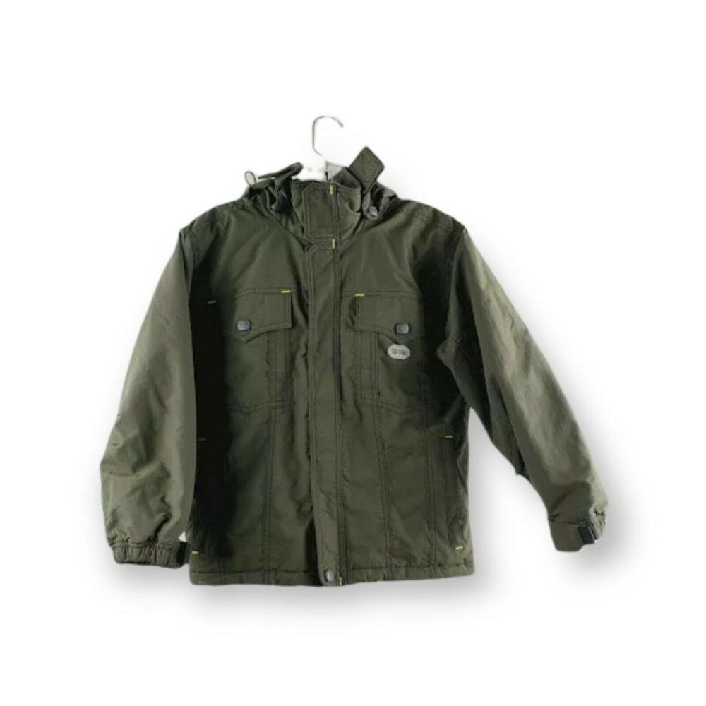 Turbine Boys Olive Removable Hood Pockets Performance Boardwear‎ Ski Jacket Sz S